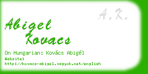 abigel kovacs business card